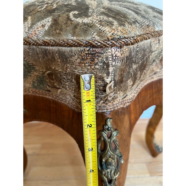 Baroque 1890's Baroque Floral Fabric Seat For Sale - Image 3 of 9