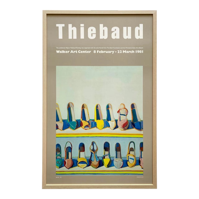 Wayne Thiebaud Vintage 1981 Pop Art Lithograph Print Framed Museum Exhibition Poster " Shoe Rows " 1975 For Sale