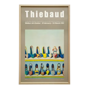 Wayne Thiebaud Vintage 1981 Pop Art Lithograph Print Framed Museum Exhibition Poster " Shoe Rows " 1975