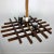Chandelier by Esperia featuring a ceiling in teak and two light bulbs, Italy, circa 1960. The original label is inside the...