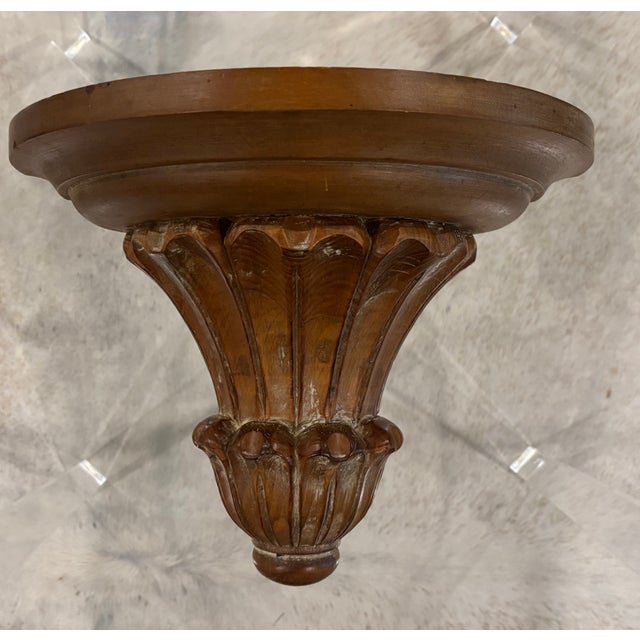 Large Scale Vintage Italian Hand-Carved Wooden Wall Shelf / Wall Bracket For Sale - Image 11 of 12