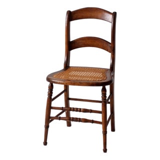 Antique Victorian Cottage Cane Seat Chair For Sale