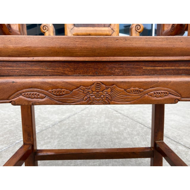 Qing Dynasty Carved Alter Chair Circa 18th Century For Sale - Image 12 of 13