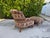Wood Vintage English Tufted Barrel Lounge Chair & Ottoman For Sale - Image 7 of 12