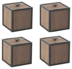 Smoked Oak Frame Boxes by Lassen, Set of 4