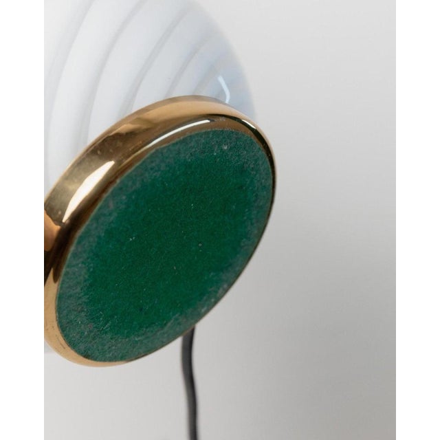 Vintage Swirl Murano Glass and Brass Table Lamps with Flower Shades, Italy, 1970s, Set of 2 For Sale - Image 9 of 13