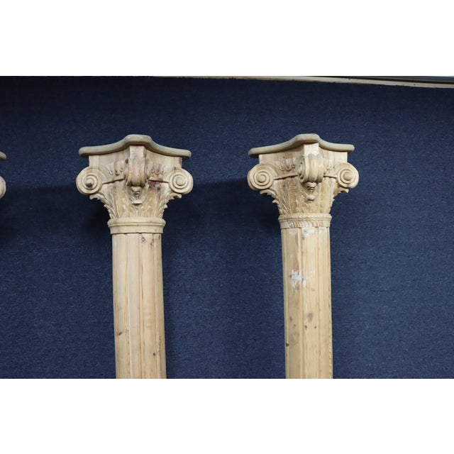 Set of Four Monumental Corinthian Style Pine Architectural Columns For Sale - Image 13 of 15