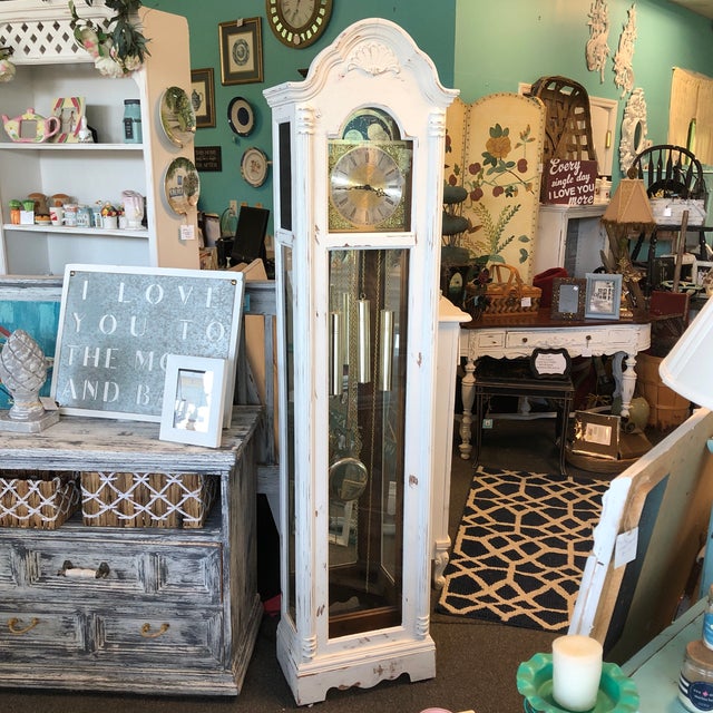 Howard Miller “Shabby Chic” Distressed Grandfather Clock Chairish