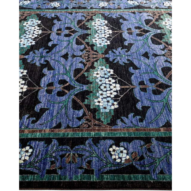 Solo Rugs Arts & Crafts Hand-Knotted Area Rug - Black, 6' 3" x 9' 6" For Sale - Image 4 of 8