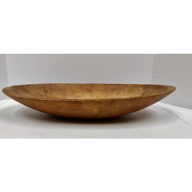 Vintage Hand Crafted Wood Dough Bowl For Sale - Image 11 of 11