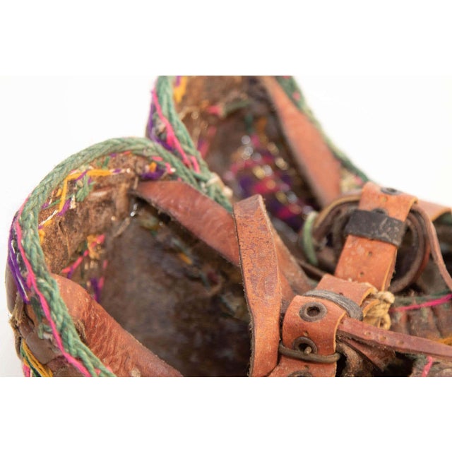 Antique Charogh Decorative Ethnic Shoes, Handcrafted Leather, Turkey, Circa 1900 For Sale In Palm Springs - Image 6 of 14