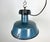 Paint Industrial Blue Enamel Factory Lamp with Cast Iron Top, 1960s For Sale - Image 7 of 16