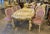 Rococo French Rococo Style Pink and White Dining Table and Chairs - Set of 9 For Sale - Image 3 of 5