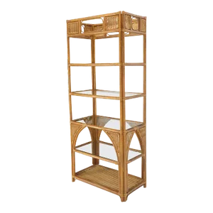 Bamboo Rattan Decorative Shelf Etagere