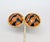 Vintage Signed Gerard Yosca Round Orange & Black Striped Clip Earrings- 2 Pieces For Sale - Image 4 of 7