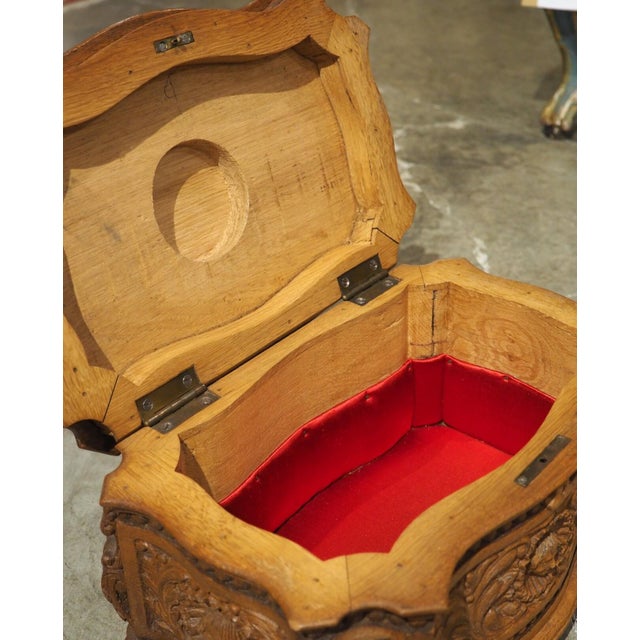 More information coming soon… A well-carved French coffret jewelry box, dating to circa 1890. The lid is topped by a...