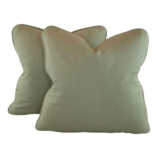 P Kaufmann Green Solid Textural Cotton Woven Fabric Sample For Sale