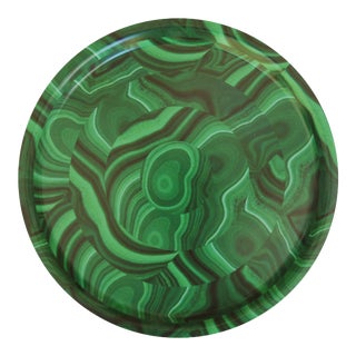 Malachite Birchwood Tray in Green For Sale