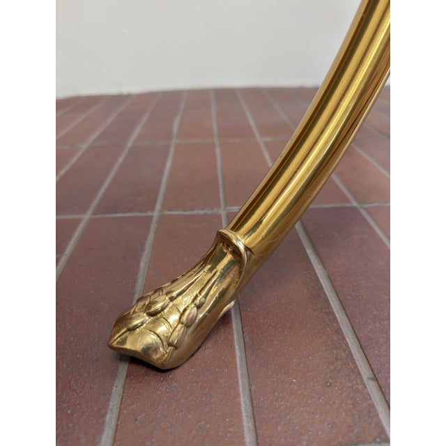 1960s Hollywood Regency Brass Swan & Glass Accent Table For Sale - Image 5 of 12