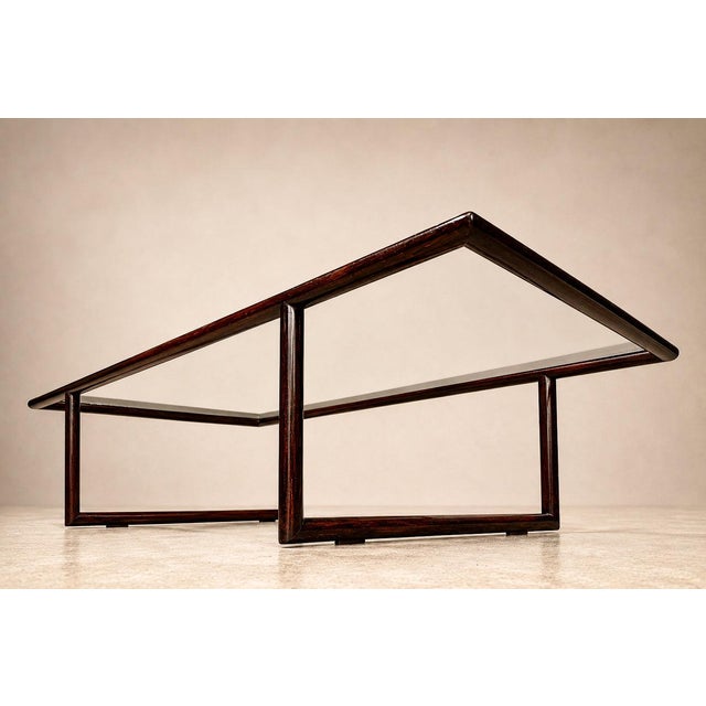 Joaquim Tenreiro Coffee Table in Brazilian Rosewood & Glass, Brazil, 1960s Lot 750C For Sale - Image 14 of 18