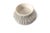 Antique White MCM Japandi Style Hand Painted Ceramic Pedestal Bowl Catchall For Sale - Image 8 of 9