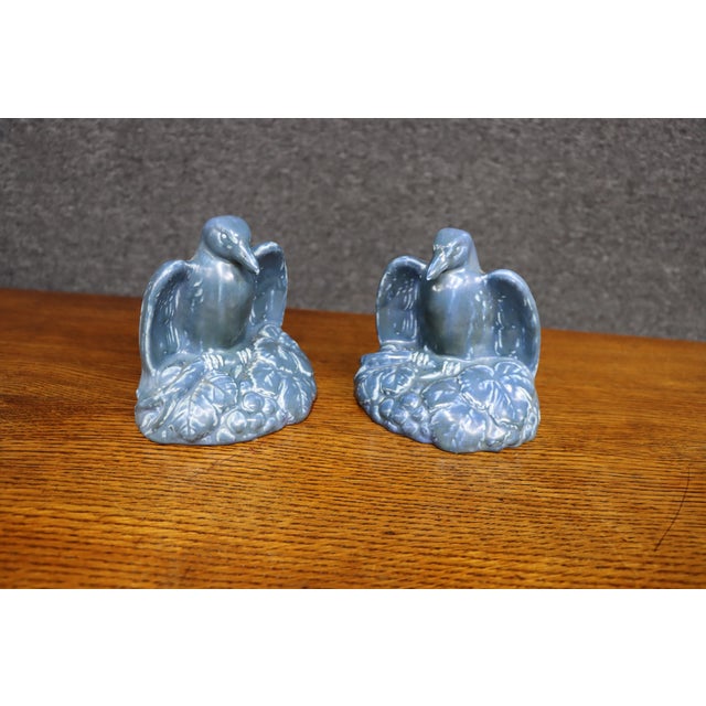 Arts & Crafts Rookwood Pottery Rook Bird Bookends, Pair For Sale - Image 3 of 12