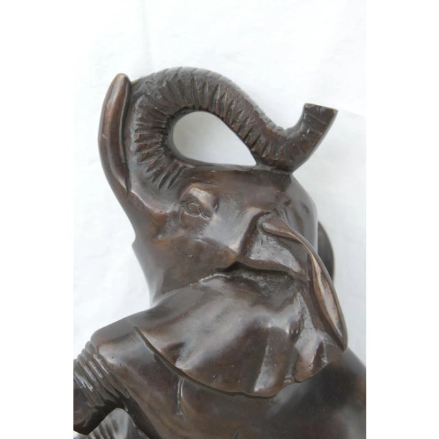 VTG Pair of Bronze Art Deco Baby Elephant Book Ends For Sale - Image 16 of 16