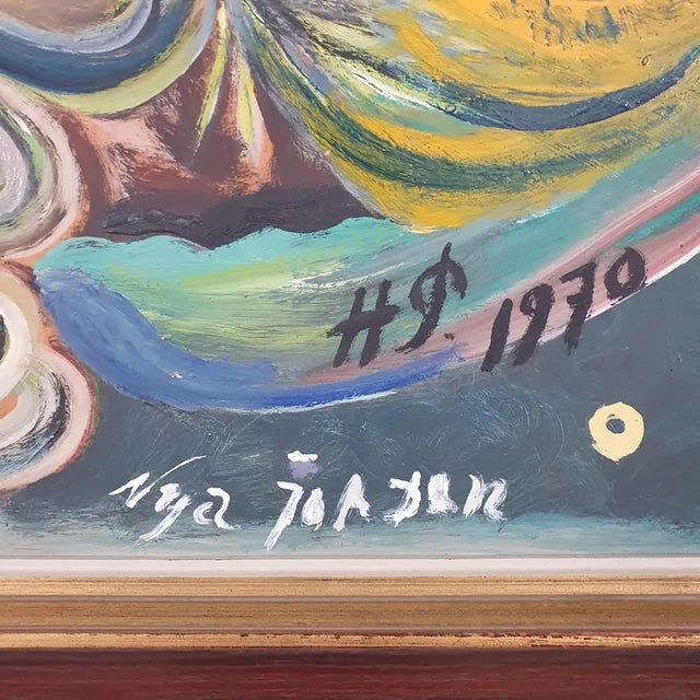 Textile 1970 Large Mid-Century Swedish Cosmic Esoteric Double-Sided Oil Painting "Nya Jorden" by Hildegard Persson For Sale - Image 7 of 18