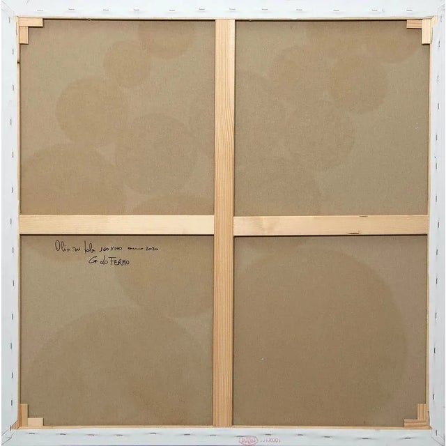 Giorgio Lo Fermo, Blue Circles, 2020, Original Oil on Canvas For Sale - Image 3 of 4