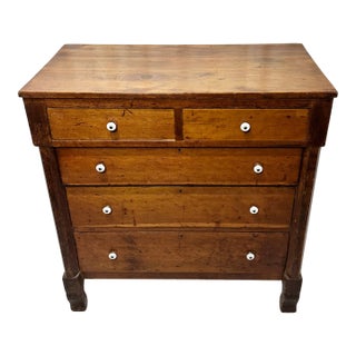 Antique American Sheraton Cottage Cherry Chest of Drawers For Sale