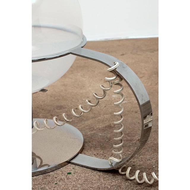 Italian Table Lamp in Chrome with Glass, 1960s For Sale - Image 3 of 16