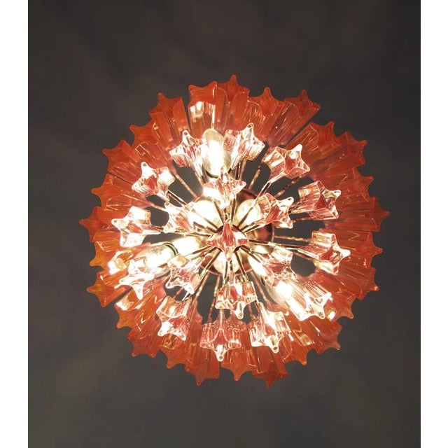 Glass Quadriedri Murano Chandelier – 47 Pink Prisms For Sale - Image 7 of 9