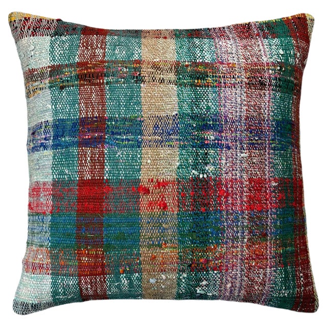Vintage Turkish Kilim Bench Cushion Cover For Sale