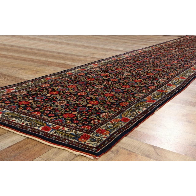 Textile Antique Persian Bijar Rug - 03'08 X 17'09 For Sale - Image 7 of 9