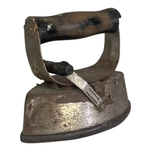 Antique Early 20th Century Iron with Wood Handle
