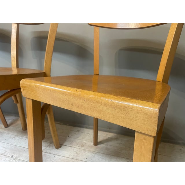 1950s Vintage Bauhaus Chairs in Beech, 1950s, Set of 4 For Sale - Image 5 of 18