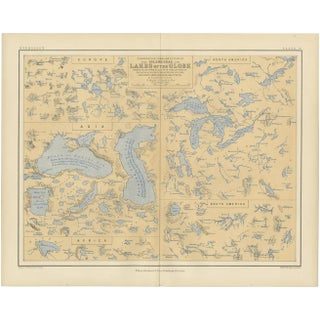 Map of the Lakes of the Globe, 1856 For Sale