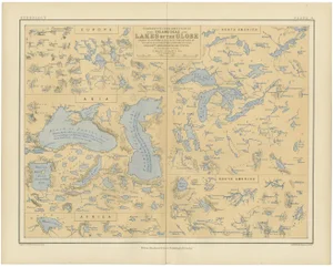 Map of the Lakes of the Globe, 1856