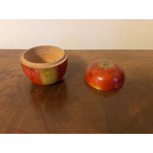 Antique Early 20th Century Paint Decorated Carved Wood Apple Box For Sale - Image 9 of 12