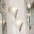 1930s Pair of Art Deco Frosted Glass & Silvered Bronze Slip Shade Sconces Signed Degué For Sale - Image 5 of 14