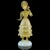 Art Deco Murano Antique Queen in Gold Leaf Holding Flowers Italian Art Deco Glass Woman Sculpture Figure For Sale - Image 3 of 9