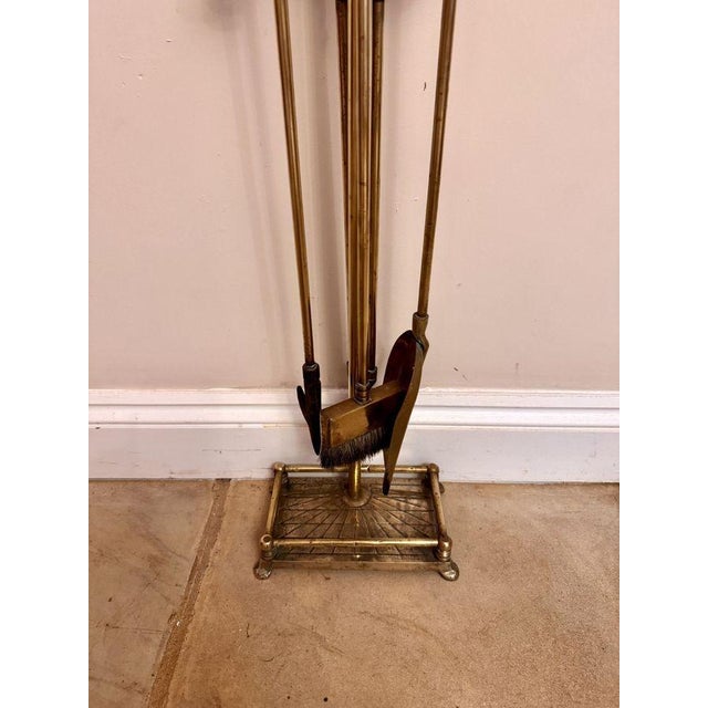 Antique Edwardian Brass Fire Companions, 1900, Set of 5 For Sale - Image 3 of 8