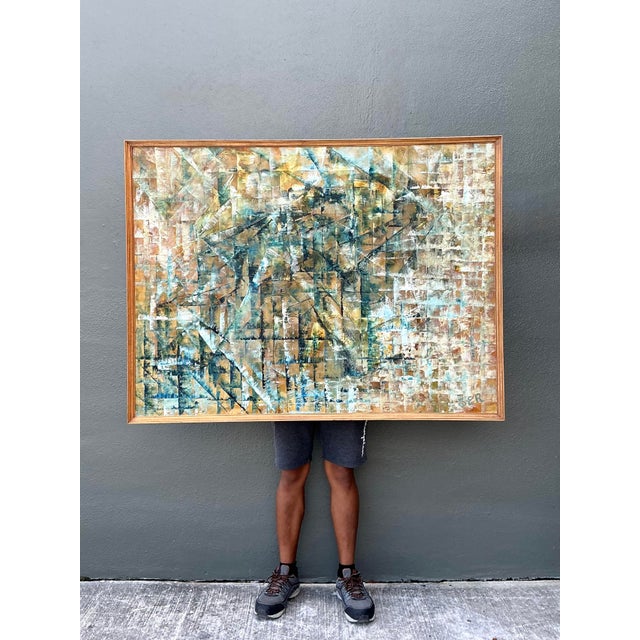 Vintage Original Abstract Oil on Painting For Sale In West Palm - Image 6 of 12