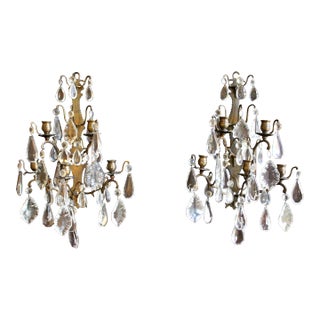 Mid-20th Century Pair of French 5-Light Wall Sconces For Sale