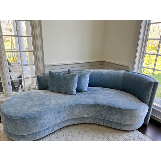 Burton James Modern Curve Couch With Pillows For Sale - Image 12 of 13