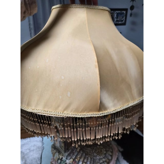 1980s Gianni Lorenzon Italian Porcelain Figural Lamp & Designer Shade For Sale - Image 12 of 14