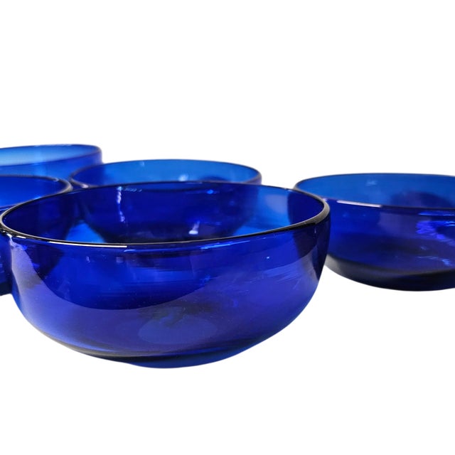 Pottery Barn Talavera Blue & White Floral Ceramic Bowls, Set of 5, Mexico, Late 20th Century For Sale In San Francisco - Image 6 of 9