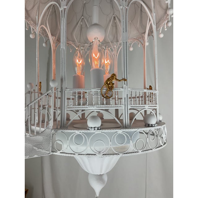 French Country Metal Monkey Gazebo Lantern For Sale - Image 3 of 9