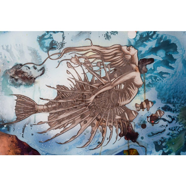 Pablo Sumbhu, Mermaid & Abstract Composition, 1970, Watercolors, Set of 2 For Sale - Image 4 of 18