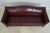 Modern Ethan Allen Burgundy Leather Modern Sofa For Sale - Image 3 of 18